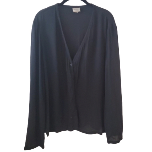 Eileen Fisher Black Long Sleeve Cardigan - Picture 2 of 8